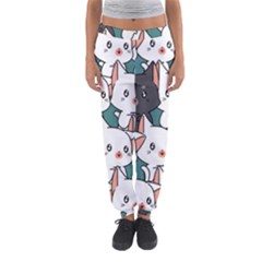 Seamless-cute-cat-pattern-vector Women s Jogger Sweatpants by Sobalvarro