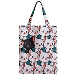 Seamless-cute-cat-pattern-vector Zipper Classic Tote Bag by Sobalvarro