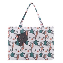 Seamless-cute-cat-pattern-vector Medium Tote Bag by Sobalvarro