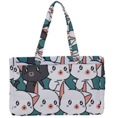 Seamless-cute-cat-pattern-vector Canvas Work Bag by Sobalvarro