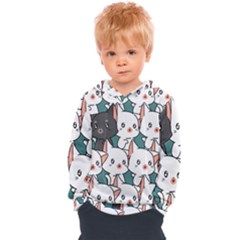 Seamless-cute-cat-pattern-vector Kids  Overhead Hoodie by Sobalvarro