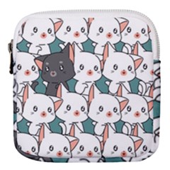 Seamless-cute-cat-pattern-vector Mini Square Pouch by Sobalvarro