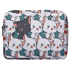 Seamless-cute-cat-pattern-vector Make Up Pouch (large) by Sobalvarro