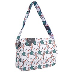 Seamless-cute-cat-pattern-vector Courier Bag by Sobalvarro