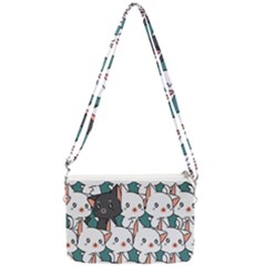 Seamless-cute-cat-pattern-vector Double Gusset Crossbody Bag by Sobalvarro