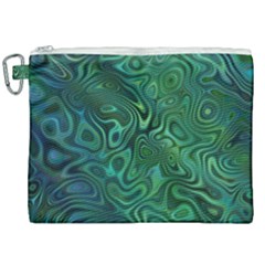 Emerald Green Blue Marbled Color Canvas Cosmetic Bag (xxl) by SpinnyChairDesigns