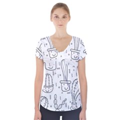 Cactus Short Sleeve Front Detail Top by Sobalvarro