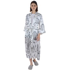 Cactus Maxi Satin Kimono