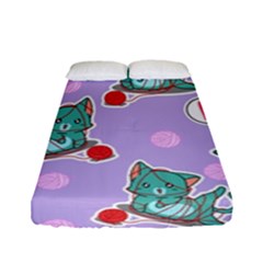 Playing Cats Fitted Sheet (full/ Double Size) by Sobalvarro