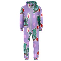 Playing cats Hooded Jumpsuit (Men) 