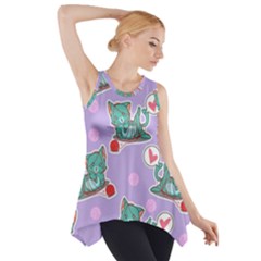 Playing cats Side Drop Tank Tunic