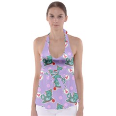 Playing cats Babydoll Tankini Top