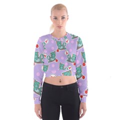 Playing cats Cropped Sweatshirt