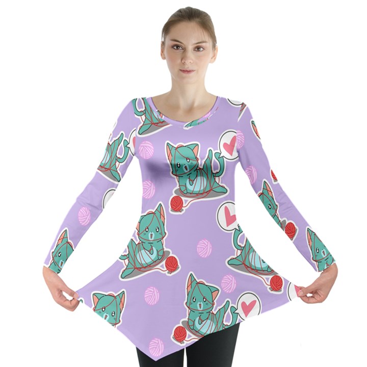 Playing cats Long Sleeve Tunic 