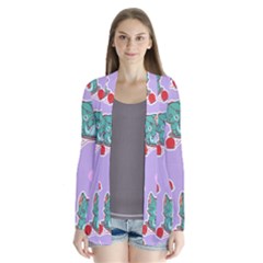 Playing cats Drape Collar Cardigan