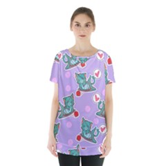 Playing cats Skirt Hem Sports Top