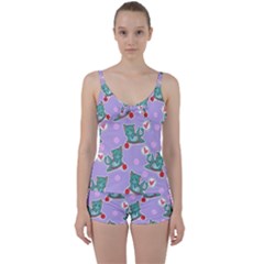 Playing cats Tie Front Two Piece Tankini