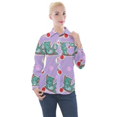 Playing cats Women s Long Sleeve Pocket Shirt