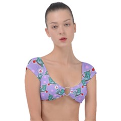 Playing cats Cap Sleeve Ring Bikini Top