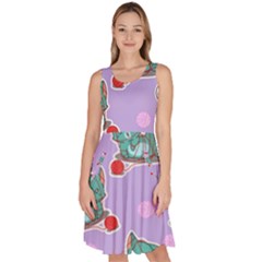 Playing cats Knee Length Skater Dress With Pockets