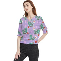 Playing cats Quarter Sleeve Blouse