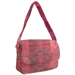 Indian Red Color Geometric Diamonds Courier Bag by SpinnyChairDesigns