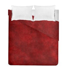 Scarlet Red Velvet Color Faux Texture Duvet Cover Double Side (full/ Double Size) by SpinnyChairDesigns