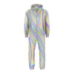 Pastel Color Stripes  Hooded Jumpsuit (kids) by SpinnyChairDesigns