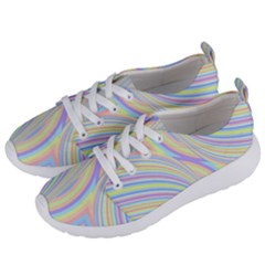 Pastel Color Stripes  Women s Lightweight Sports Shoes by SpinnyChairDesigns