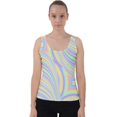 Pastel Color Stripes  Velvet Tank Top by SpinnyChairDesigns