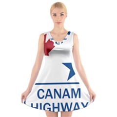 Canam Highway Shield  V-neck Sleeveless Dress by abbeyz71