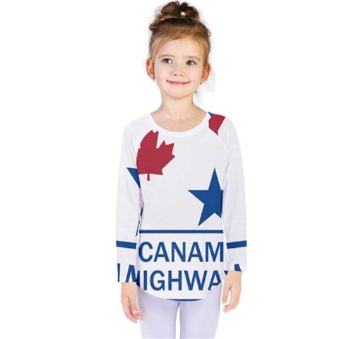 Canam Highway Shield  Kids  Long Sleeve Tee by abbeyz71