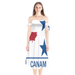 Canam Highway Shield  Shoulder Tie Bardot Midi Dress by abbeyz71