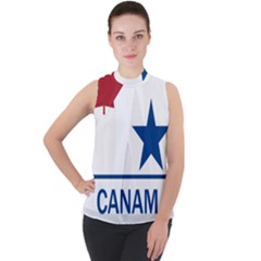 Canam Highway Shield  Mock Neck Chiffon Sleeveless Top by abbeyz71