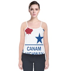 Canam Highway Shield  Velvet Spaghetti Strap Top by abbeyz71