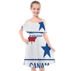 Canam Highway Shield  Kids  Cut Out Shoulders Chiffon Dress by abbeyz71