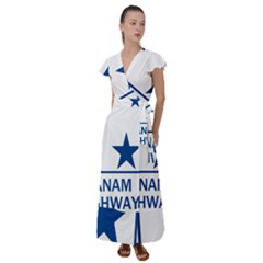 Canam Highway Shield  Flutter Sleeve Maxi Dress by abbeyz71