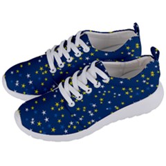 White Yellow Stars On Blue Color Men s Lightweight Sports Shoes by SpinnyChairDesigns