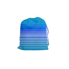 Blue Purple Color Stripes Ombre Drawstring Pouch (small)