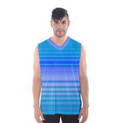 Blue Purple Color Stripes Ombre Men s Basketball Tank Top by SpinnyChairDesigns