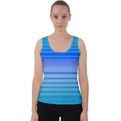 Blue Purple Color Stripes Ombre Velvet Tank Top by SpinnyChairDesigns