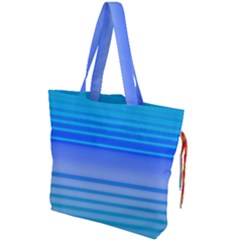 Blue Purple Color Stripes Ombre Drawstring Tote Bag by SpinnyChairDesigns