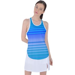 Blue Purple Color Stripes Ombre Racer Back Mesh Tank Top by SpinnyChairDesigns