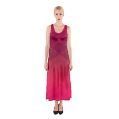 Hot Pink And Wine Color Diamonds Sleeveless Maxi Dress by SpinnyChairDesigns