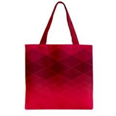 Hot Pink And Wine Color Diamonds Zipper Grocery Tote Bag by SpinnyChairDesigns