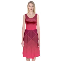 Hot Pink And Wine Color Diamonds Midi Sleeveless Dress by SpinnyChairDesigns