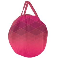 Hot Pink And Wine Color Diamonds Giant Round Zipper Tote by SpinnyChairDesigns