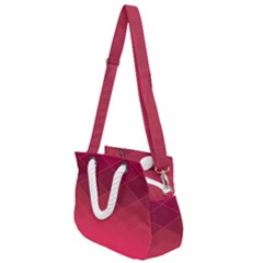 Hot Pink And Wine Color Diamonds Rope Handles Shoulder Strap Bag by SpinnyChairDesigns