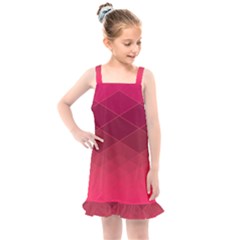 Hot Pink And Wine Color Diamonds Kids  Overall Dress by SpinnyChairDesigns