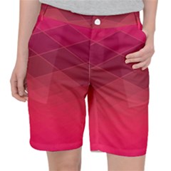 Hot Pink And Wine Color Diamonds Pocket Shorts by SpinnyChairDesigns
